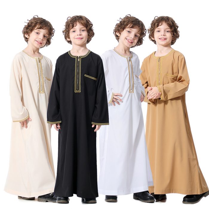 Para niños Kaftan Abaya Jubba túnicas islámicas ropa musulmana Islam 21005