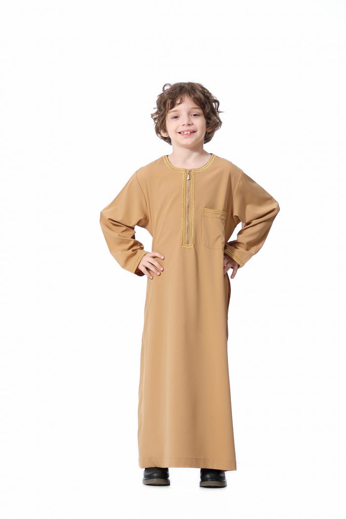 Para niños Kaftan Abaya Jubba túnicas islámicas ropa musulmana Islam 21005 - Image 3
