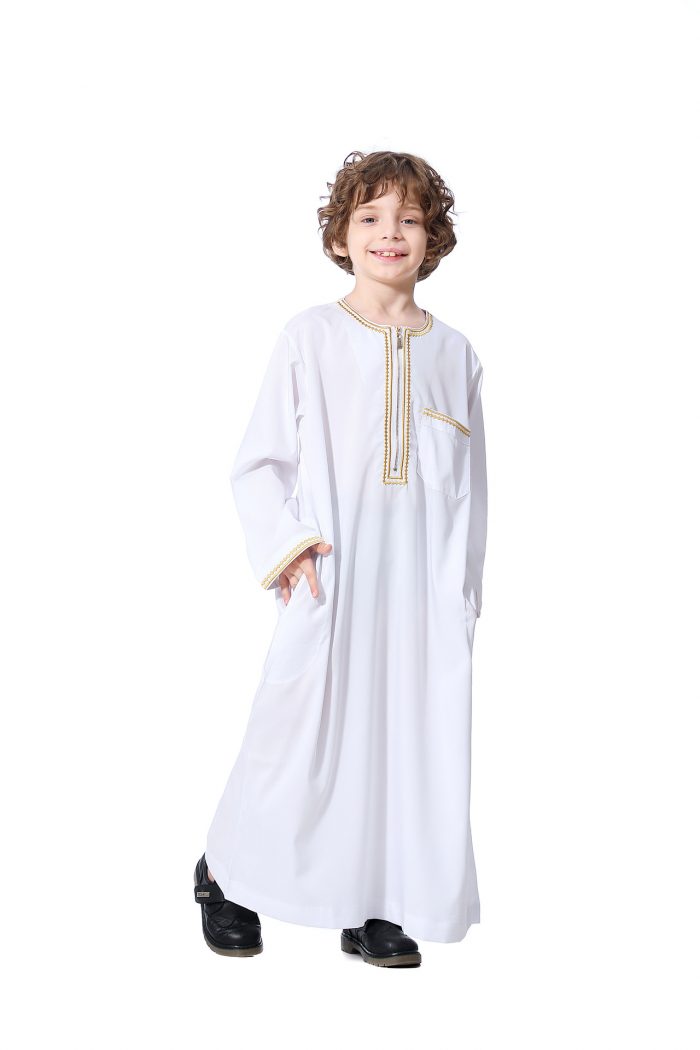 Para niños Kaftan Abaya Jubba túnicas islámicas ropa musulmana Islam 21005 - Image 8