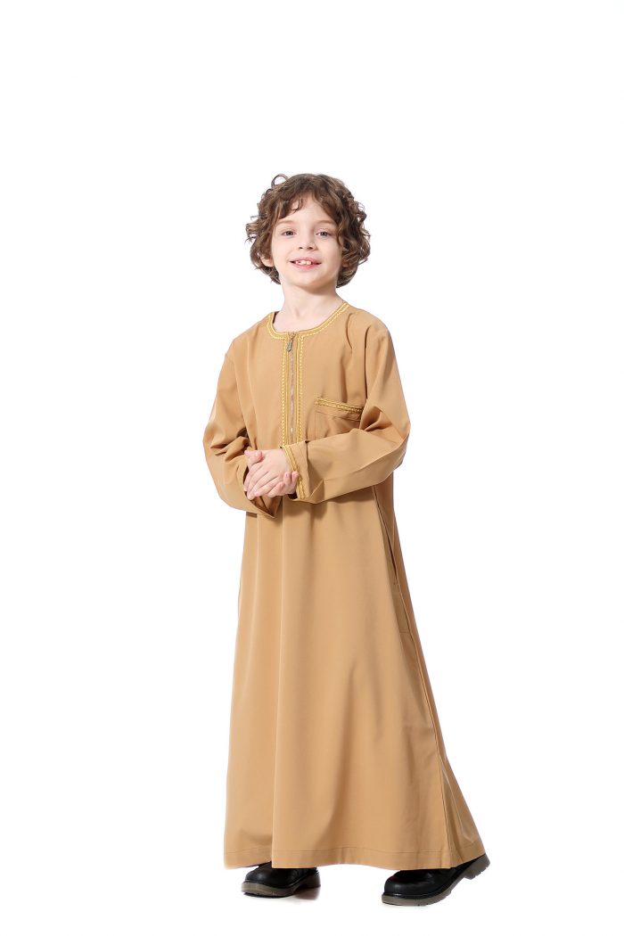 Para niños Kaftan Abaya Jubba túnicas islámicas ropa musulmana Islam 21005 - Image 2