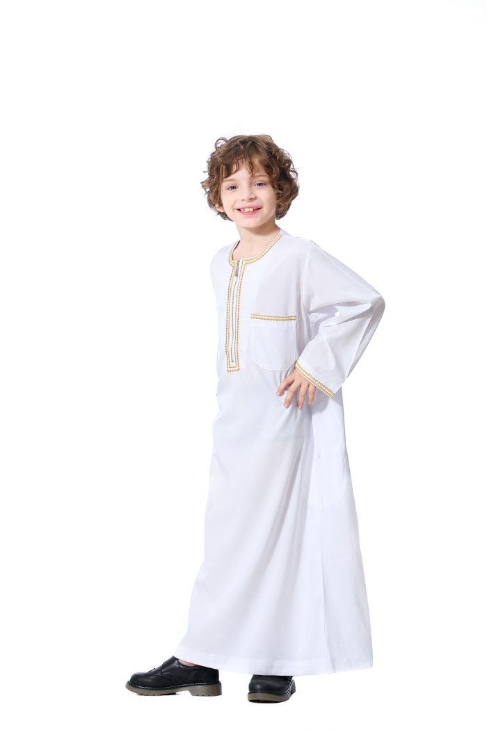 Para niños Kaftan Abaya Jubba túnicas islámicas ropa musulmana Islam 21005 - Image 7