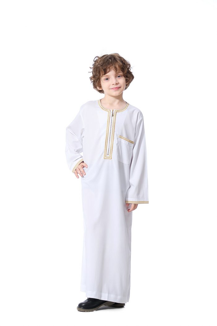 Para niños Kaftan Abaya Jubba túnicas islámicas ropa musulmana Islam 21005 - Image 6