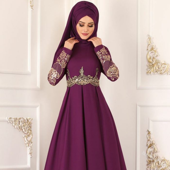 Kaftan para mujeres musulmanas islámicas elegantes con manga larga 21011 - Image 2