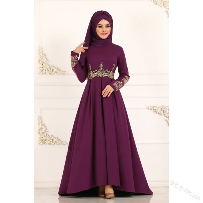 Kaftan para mujeres musulmanas islámicas elegantes con manga larga 21011