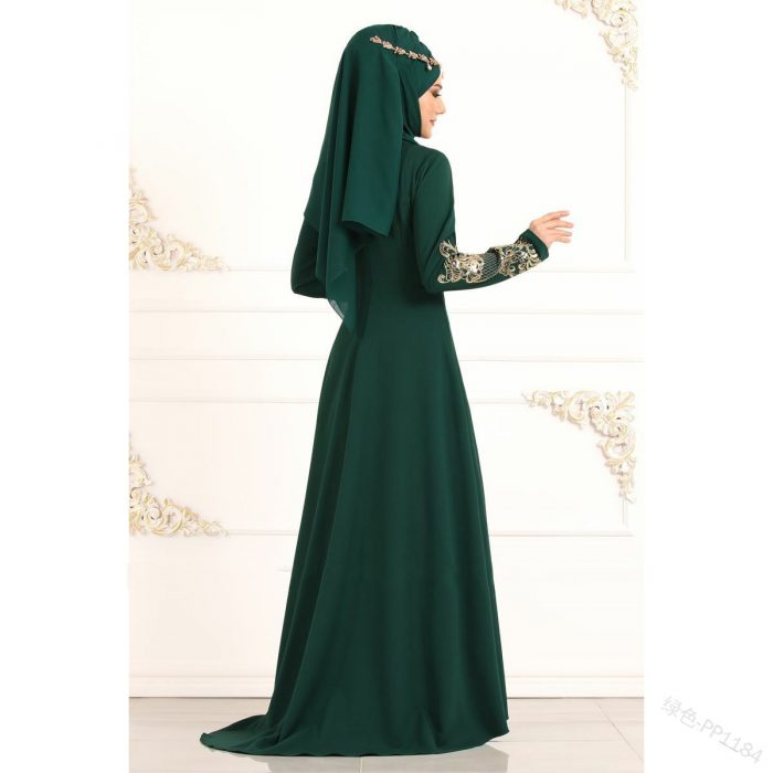 Kaftan para mujeres musulmanas islámicas elegantes con manga larga 21011 - Image 3