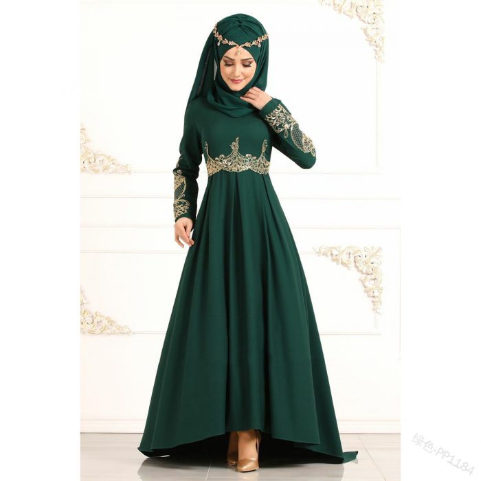 Kaftan para mujeres musulmanas islámicas elegantes con manga larga 21011 - Image 5