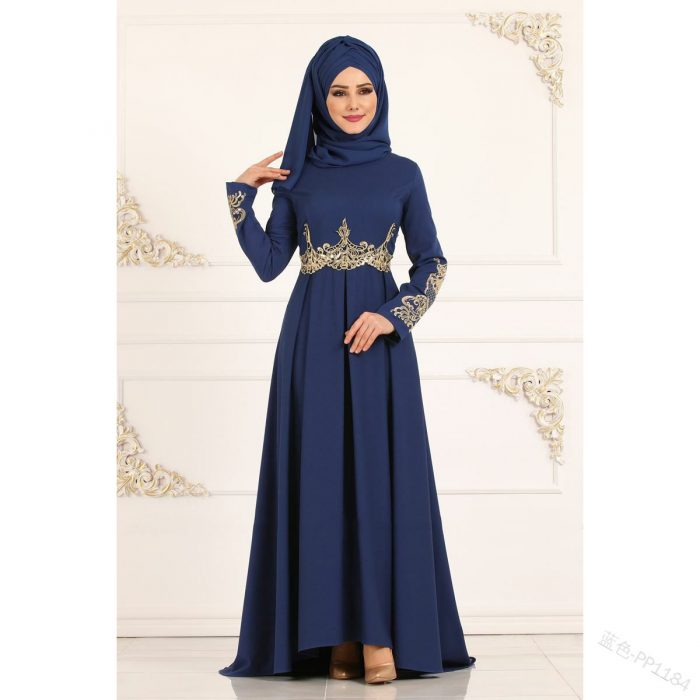 Kaftan para mujeres musulmanas islámicas elegantes con manga larga 21011 - Image 7