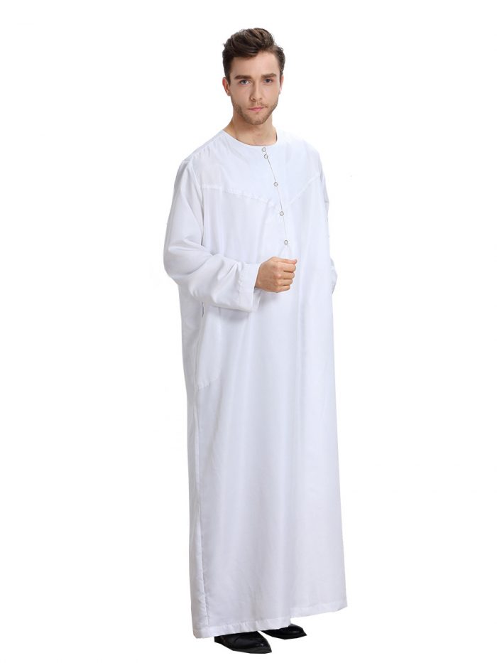 Kaftan musulmán islámico de moda para hombres con mangas largas - Image 3