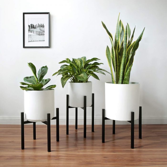 Soporte de planta de metal ajustable soportes de flores para plantas de interior