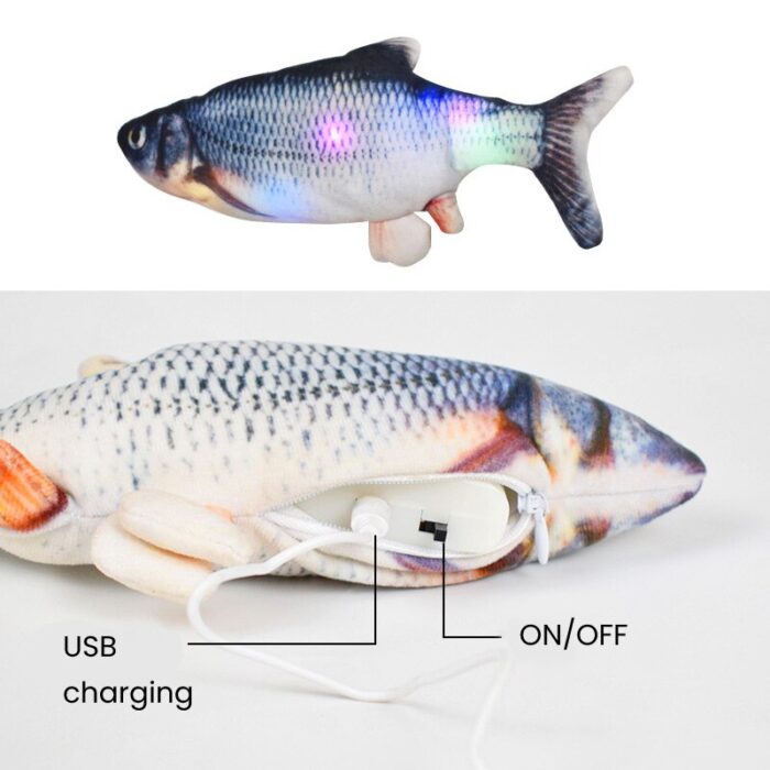 Paquete de 3 piezas de estilos variados - Juguete Flopping Fish Cat con cable USB - Image 5