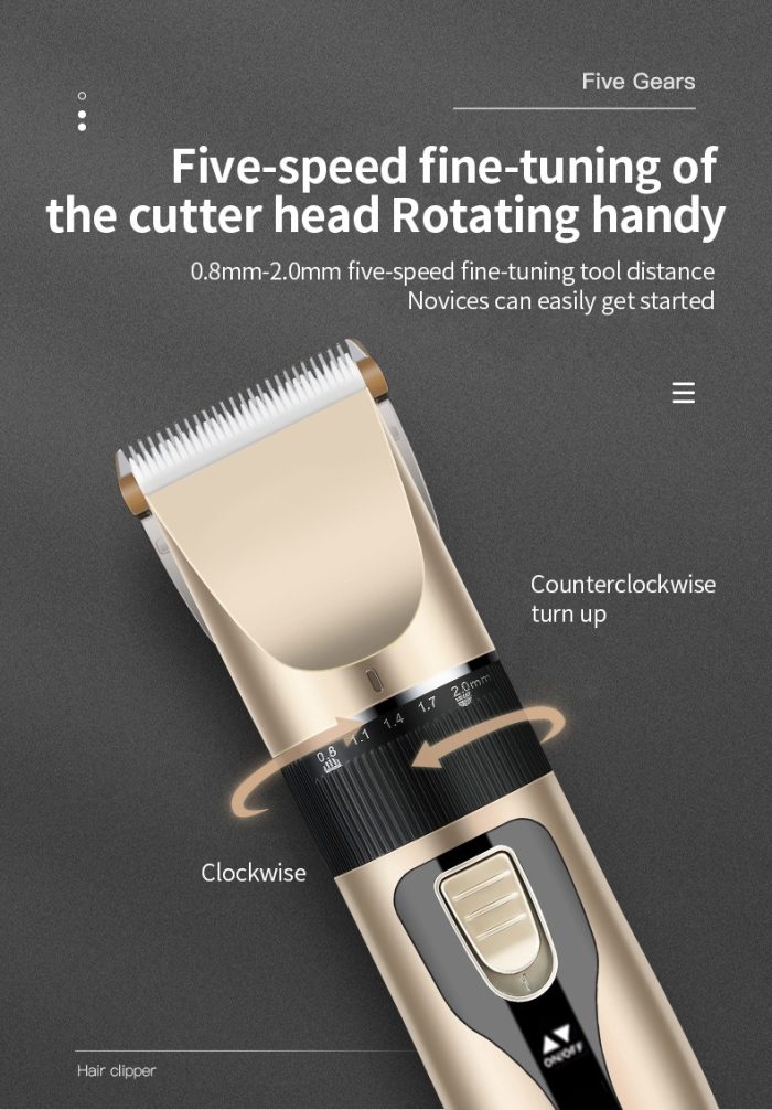Electric Low Noise Professional Hair Trimmer Cordless Mens Hair Cutting Machine - Image 5
